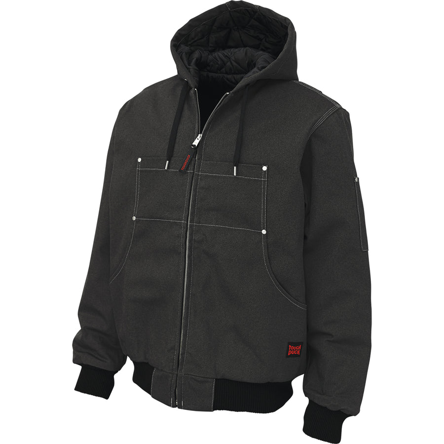 Hooded Moto Jacket - Black