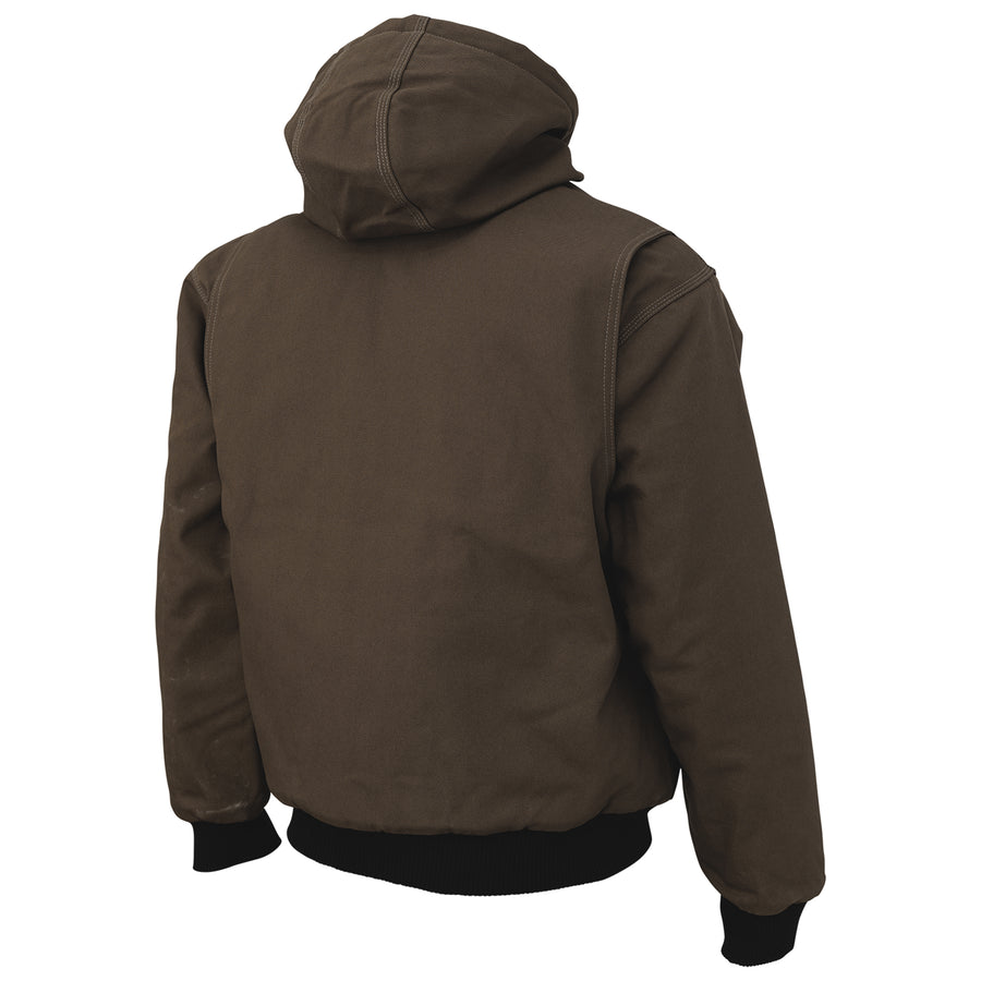 Hooded Moto Jacket - Dark Brown