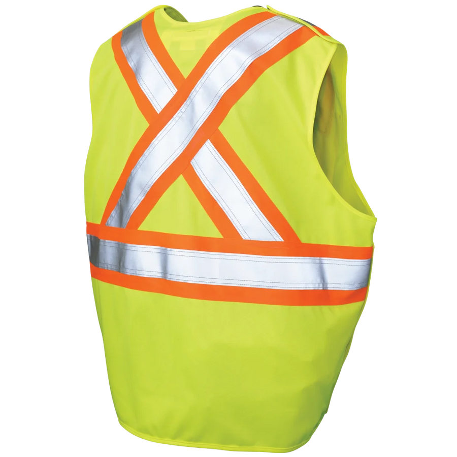 Roadside Reflective Tear Away Vest - Fluorescent Green