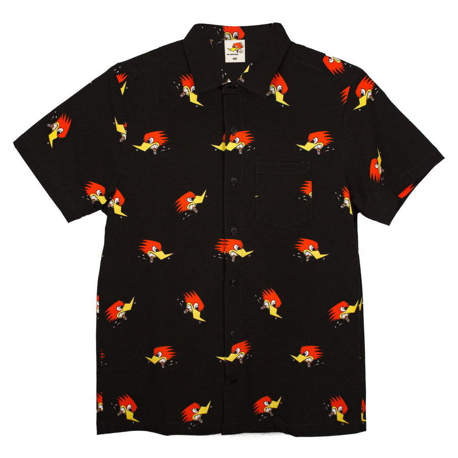 Mr. Horsepower 90's Retro Button Down Shirt - Black