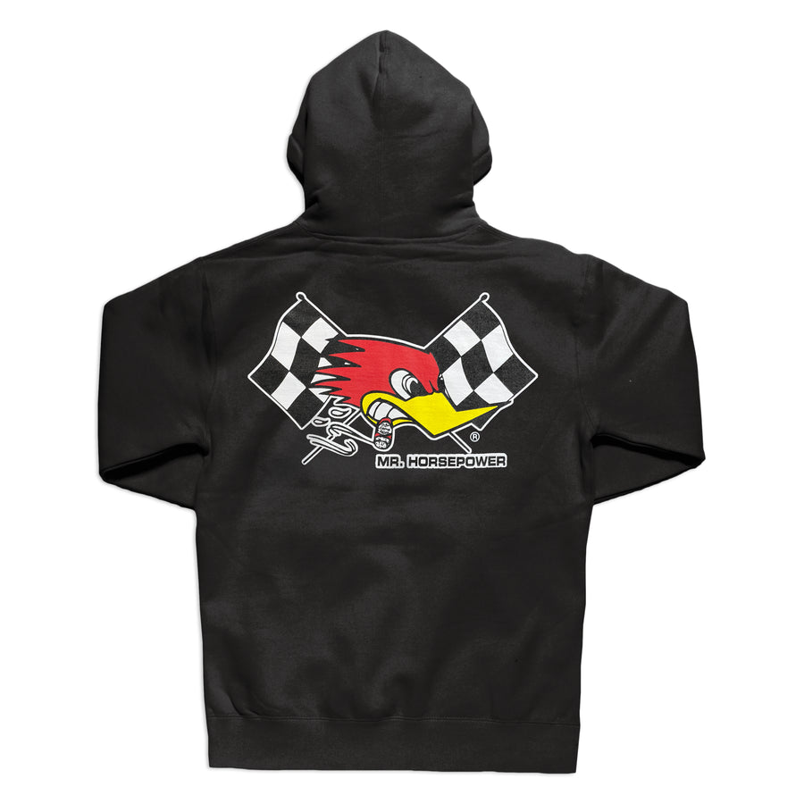 Mr. Horsepower Checkered Flag Hoodie - Black