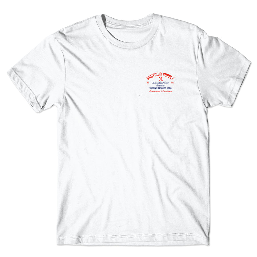 GSC Vintage Red/Blue Ink Tee - White