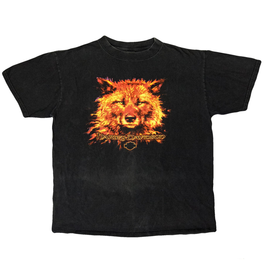 Harley Davidson Vintage T-Shirt - Wolf Fire Kosco - Black