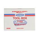 Toyo Steel T-152 Black. Packaging showing the trunk-shaped toolbox in its box, highlighting its matte black color and compact dimensions. 0.15kg.