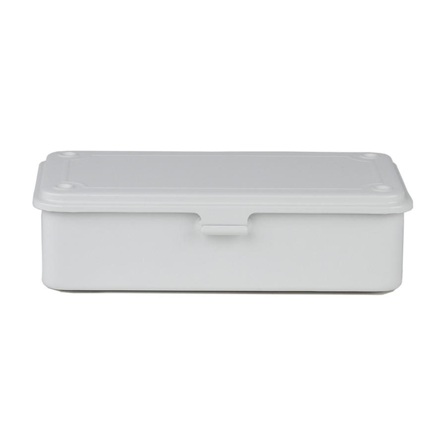 Toyo Steel T-190 White. Sleek matte white steel box with seamless construction, perfect for organizing and stacking. Durable and practical. 0.4kg.