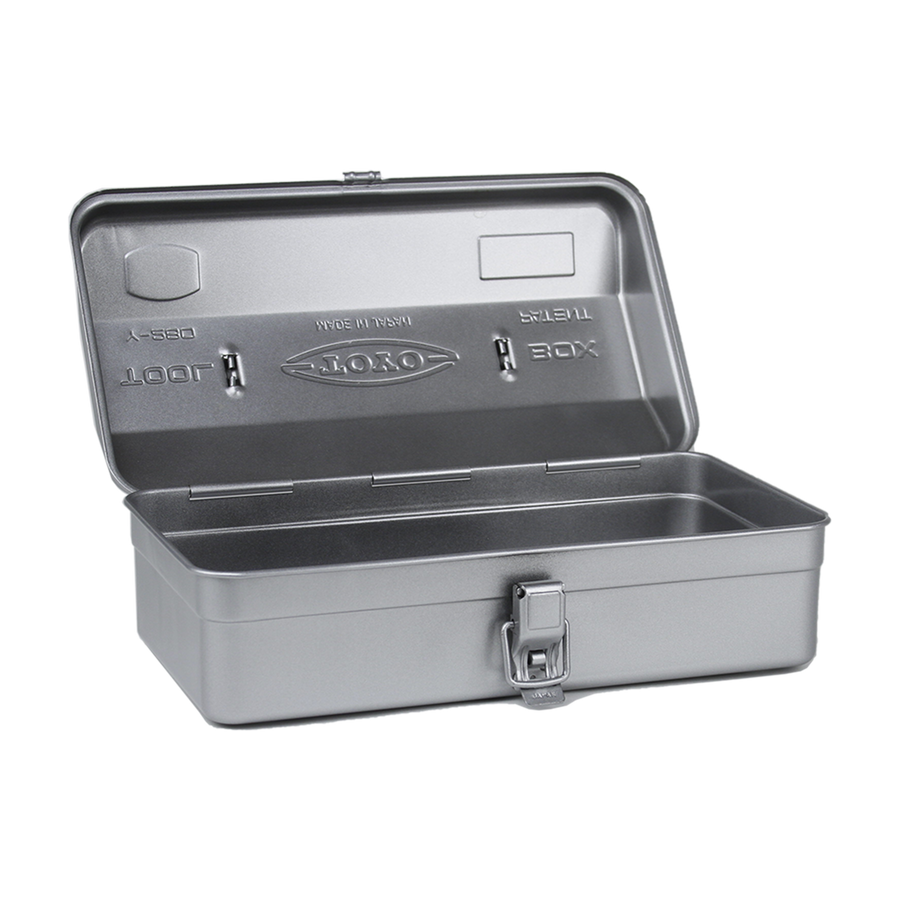 Toyo Steel Camber Top Y-280 Silver. Open lid reveals a spacious interior of glossy silver steel, featuring a round handle and camber-top design. 1.1kg.