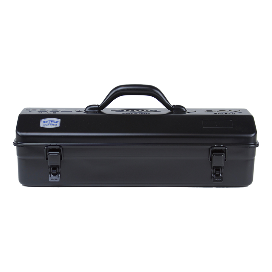 Toyo Steel Y-410 Camber Top Black. Elegant black steel container with a functional camber-top cover and round handle, ideal for sleek and practical storage. 1.5kg.